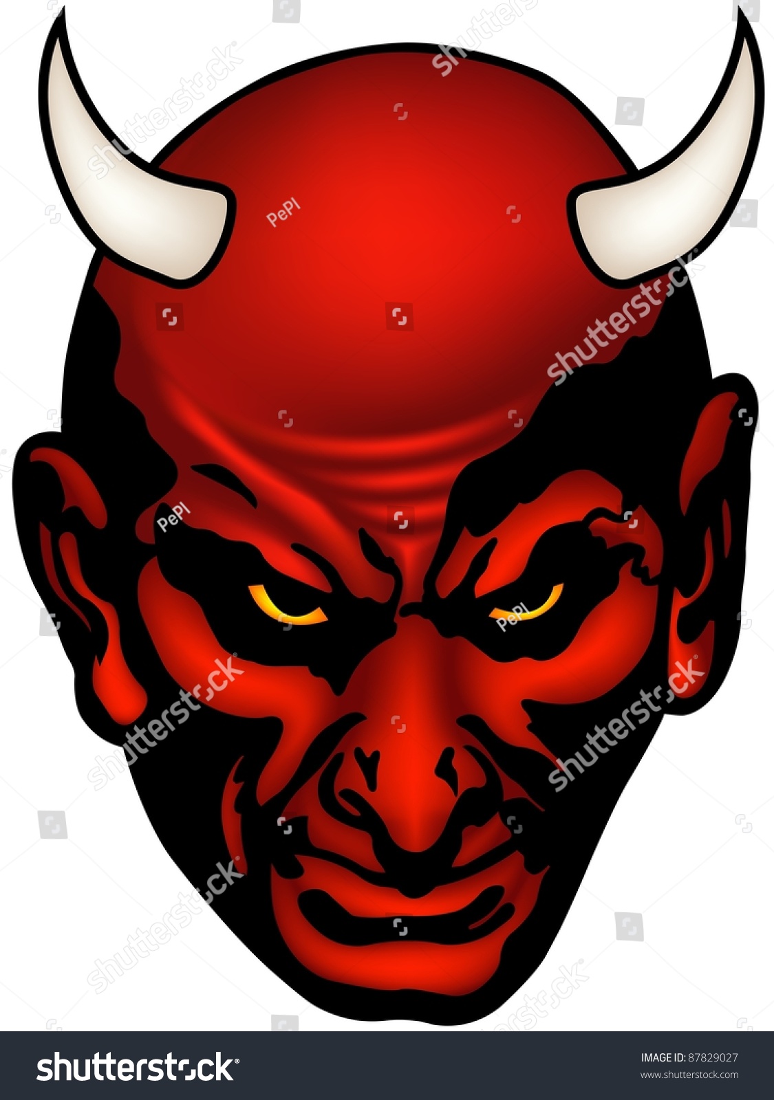 Devil Head Colored Cartoon Illustration Stock Illustration 87829027 ...