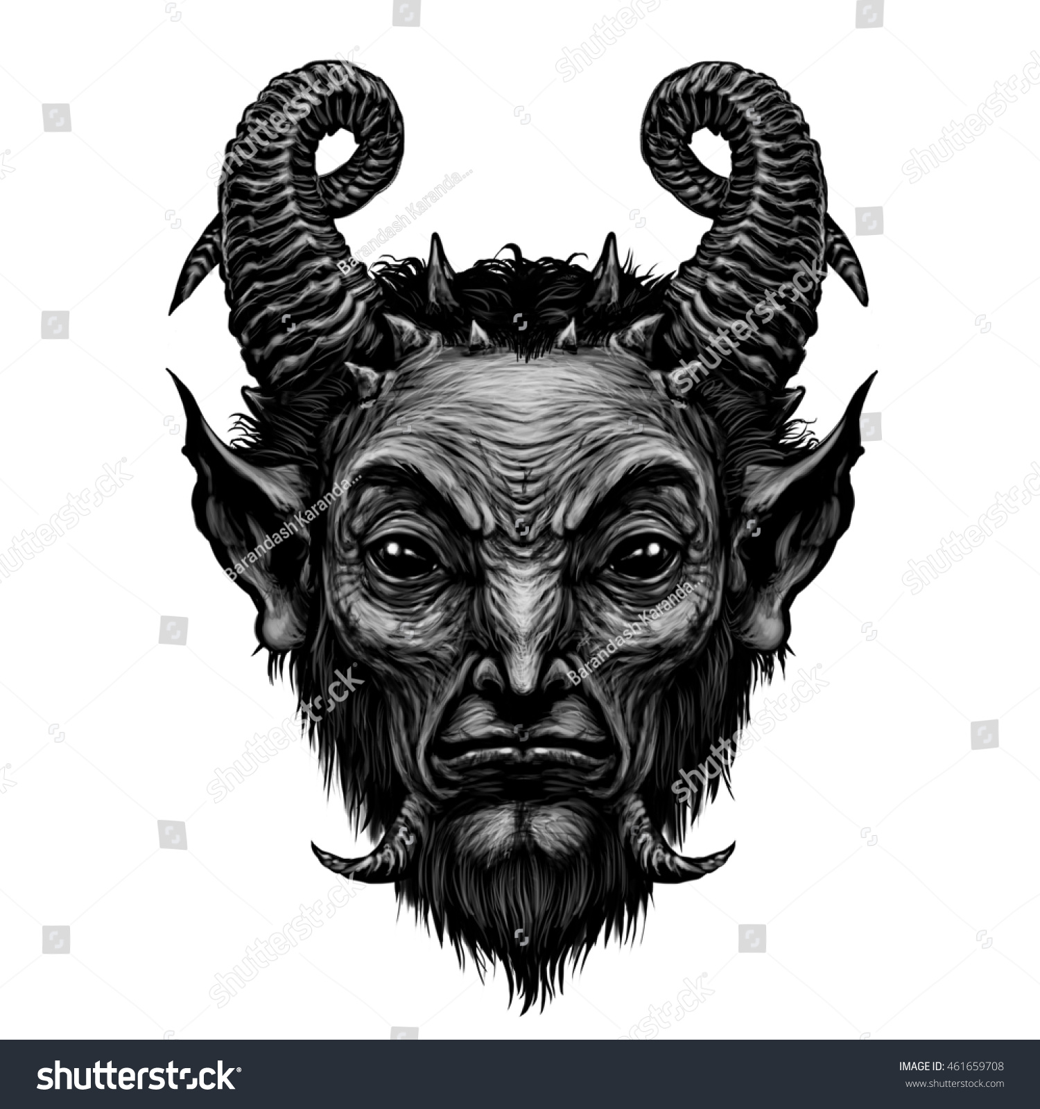 Devil Head Satire Satan Halloween Monster Stock Illustration 461659708 ...