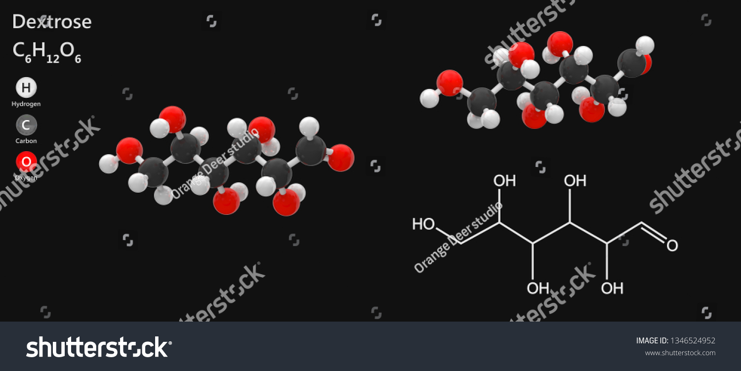 Dextrose Dglucose Simple Sugar Molecular Formula Stock Illustration ...