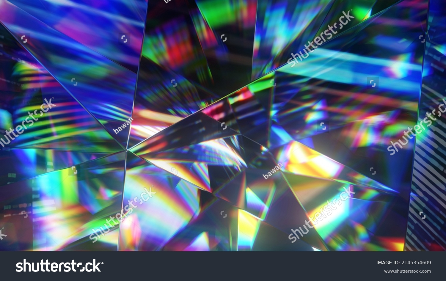 Diamond Facets Abstract Diffraction Background 3d Stock Illustration