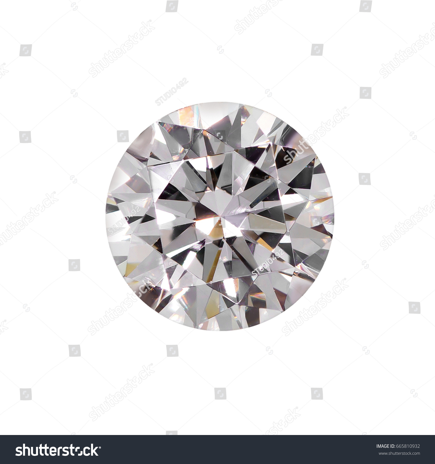 Diamond On White Background Natural High Stock Photo (Edit Now) 665810932