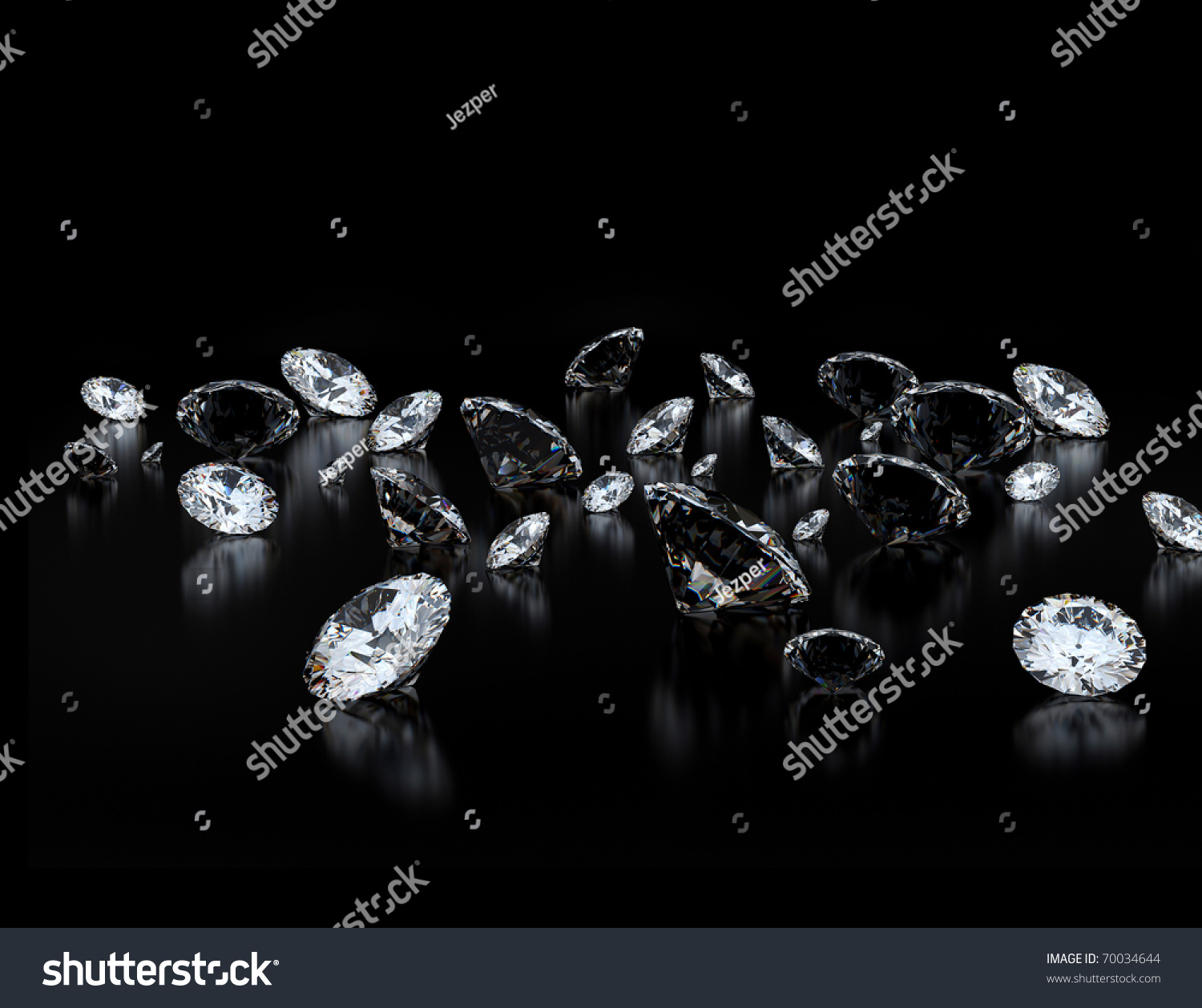 Diamonds On Black Background Stock Photo 70034644 : Shutterstock