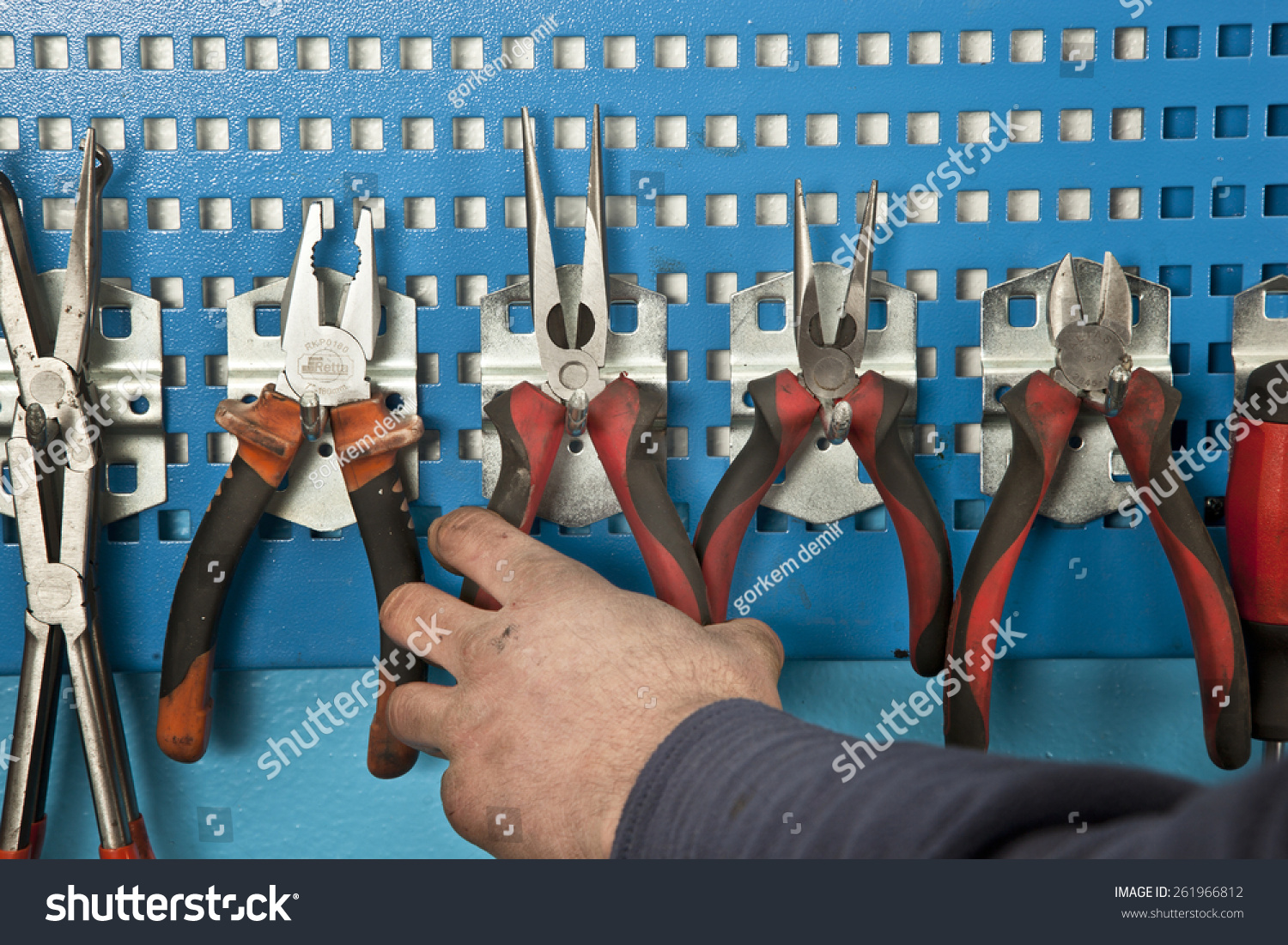 Different Car Repair Tools Set On The Wall Stock Photo 261966812 ... - Stock Photo Different Car Repair Tools Set On The Wall 261966812