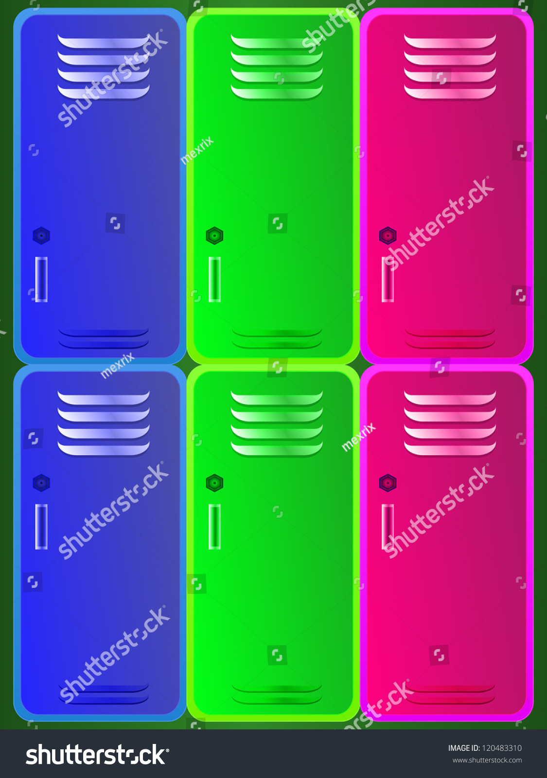 Different Color School Lockers, Jpeg Version Stock Photo 120483310 ...