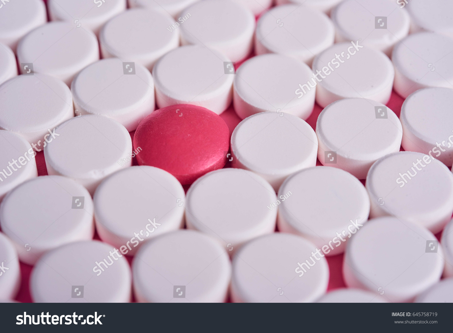 Different Concept One Red Pill Amount Stock Photo Edit Now