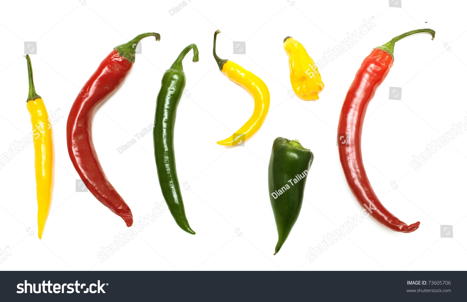 Different Kinds Hot Pepper On White Stock Photo 73605706 - Shutterstock