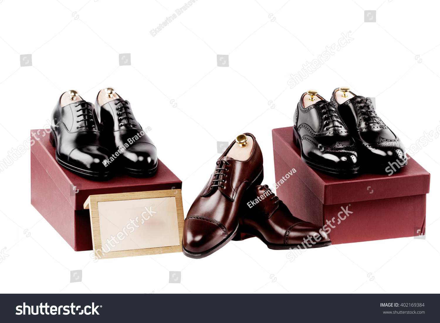 Mens Shoes Shoe Boxes On Stock Photo 
