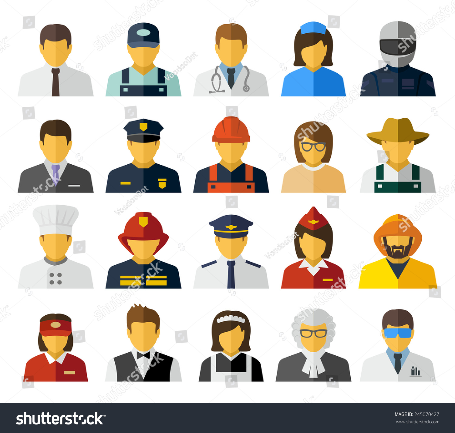 Different Professions Avatars Icons Stock Photo 245070427 : Shutterstock