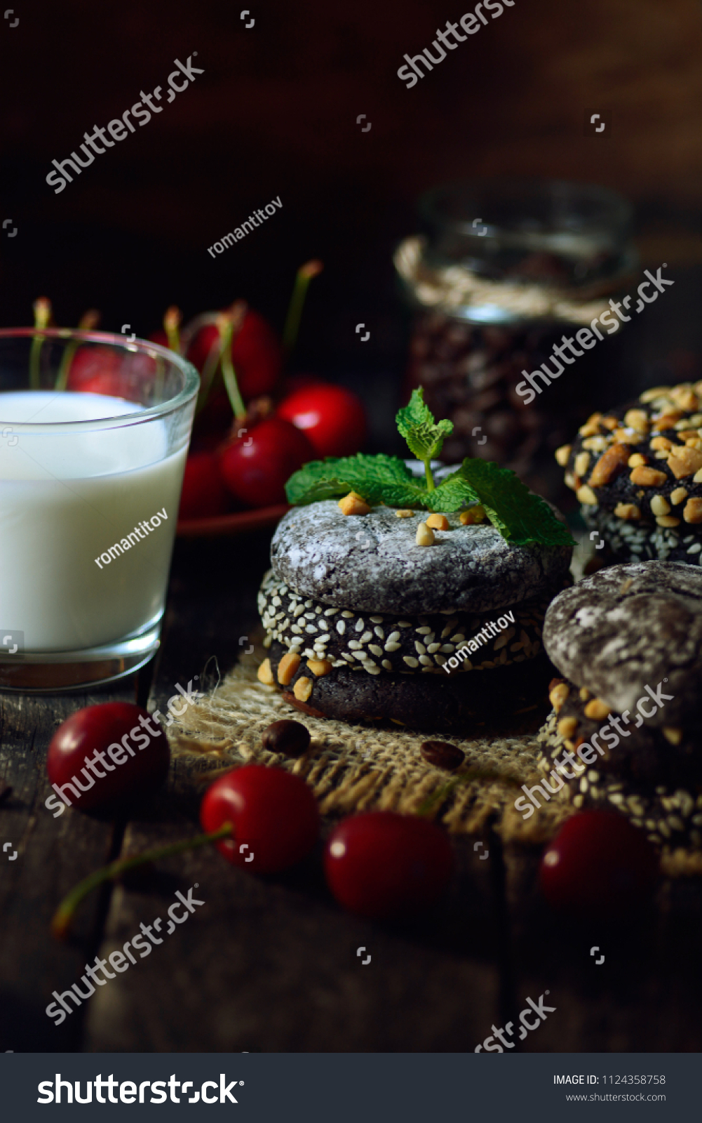 Different Types Brownie Cookies Table Setting Stock Photo Edit Now 1124358758