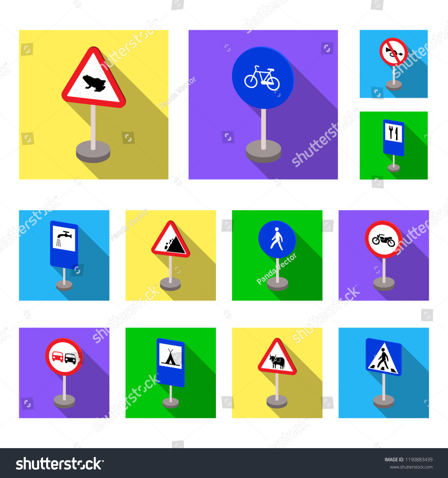 different-types-road-signs-flat-icons-1190883439