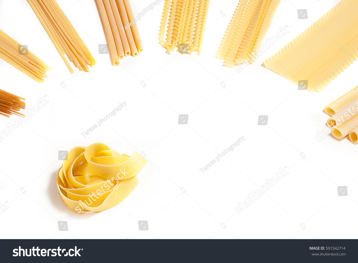 Different Varieties Macaroni Noodles On White Stock Photo (Edit Now ...