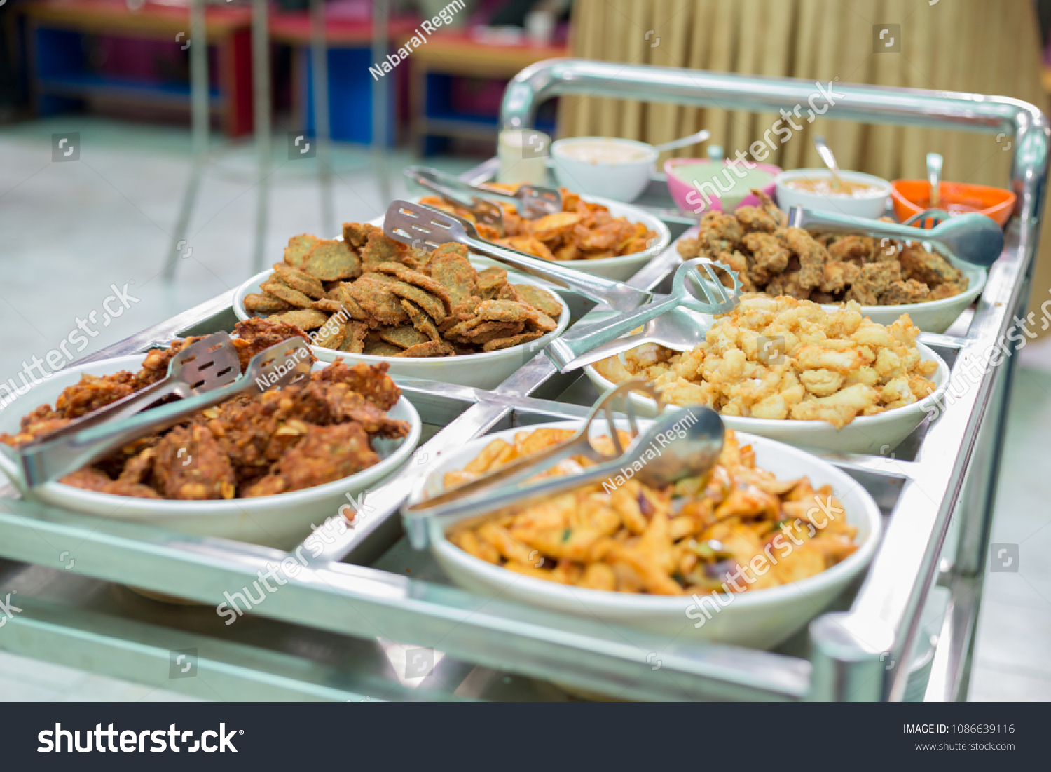 Different Varieties Snacksfood On Trolly Banquet Stock Photo Edit