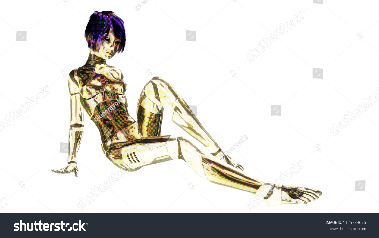 Digital 3d Illustration Female Cyborg Stock Illustration 1125739676 Shutterstock