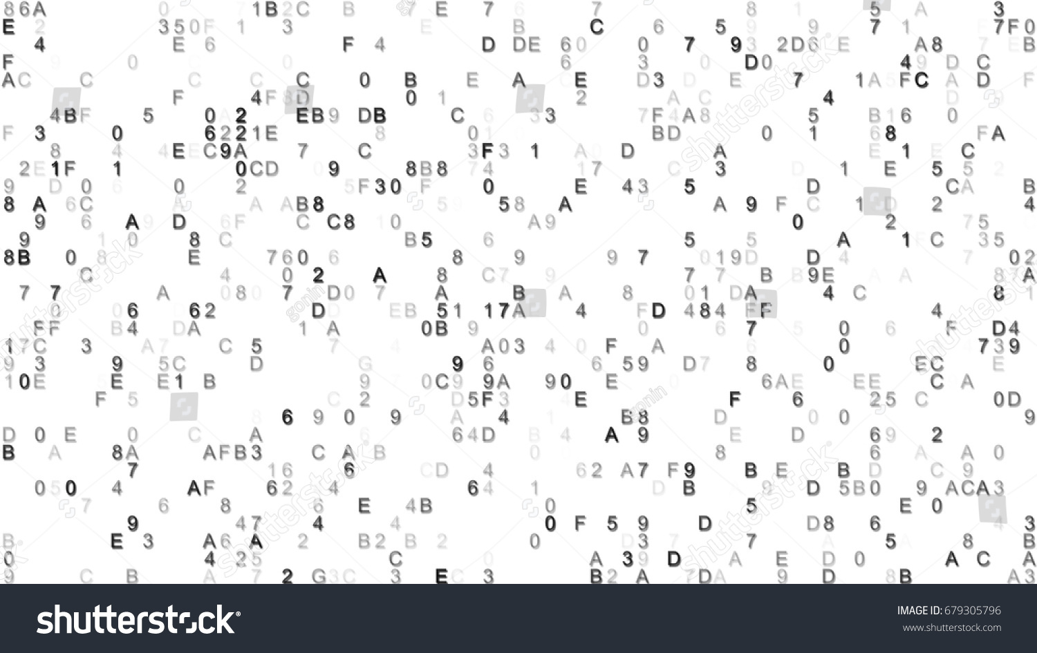 Digital Data Hex Code Symbols Abstract Stock Illustration 679305796