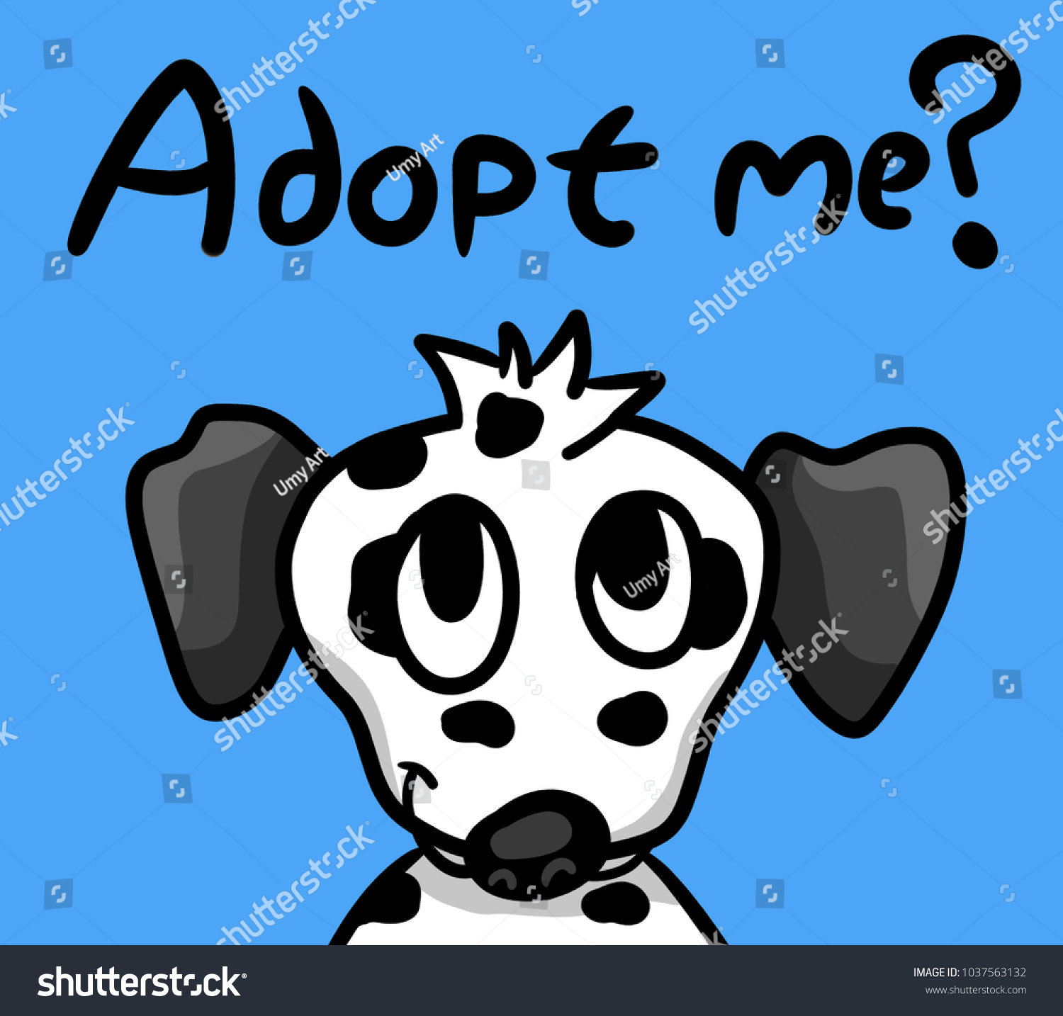 Digital Illustration Dog Adopt Me Stock Illustration 1037563132