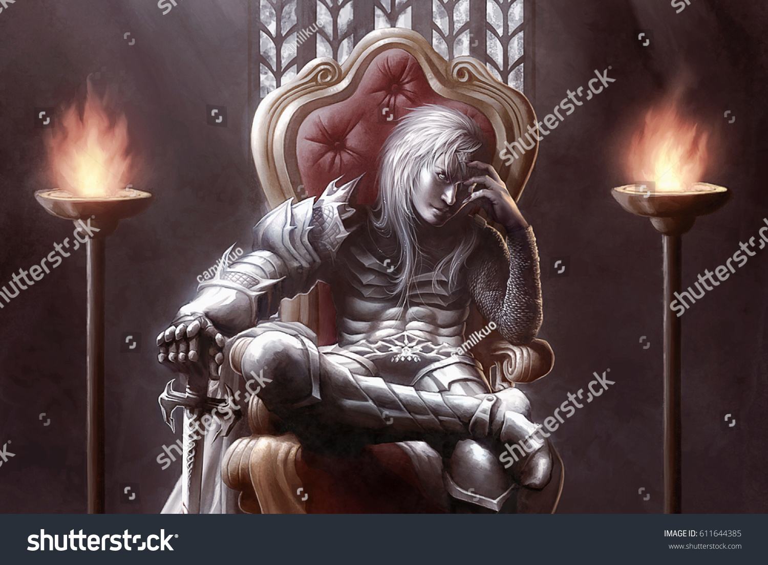 Digital Illustration Fantasy Evil Dark Medieval Stock Illustration