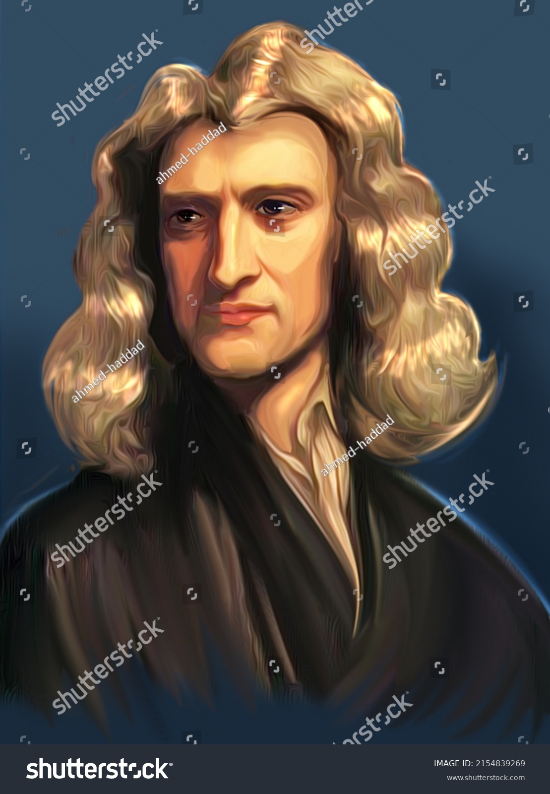 Digital Portrait Isaac Newton Who Physicist Stock Illustration 2154839269 Shutterstock 8539