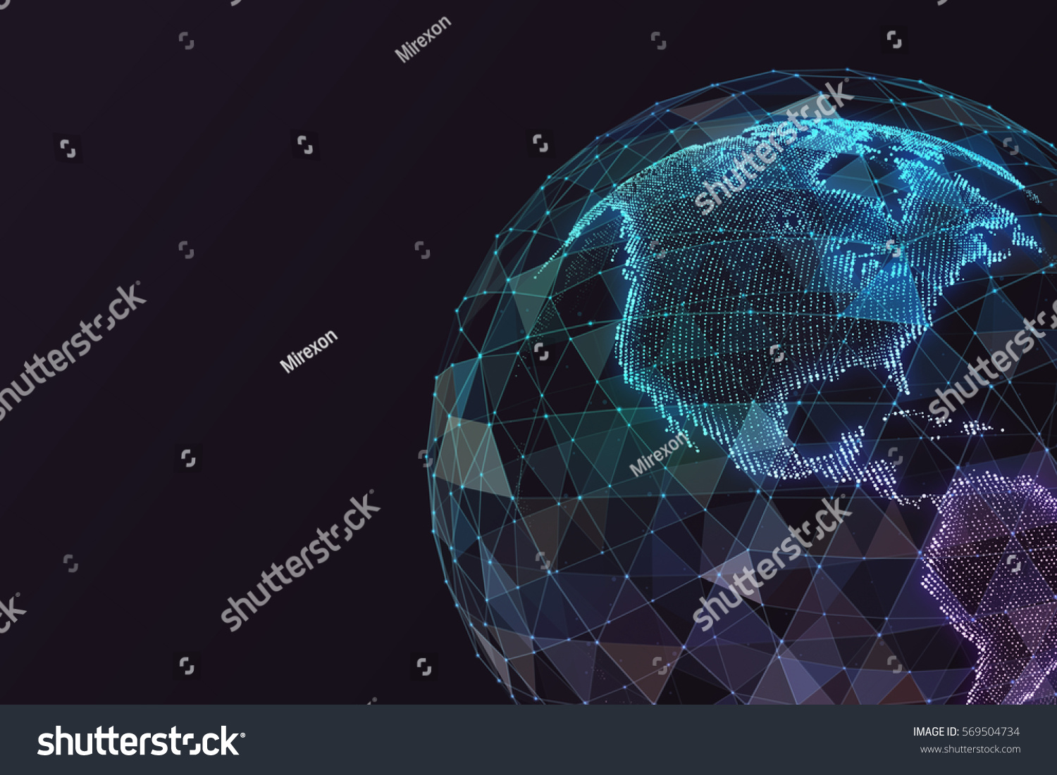 デジタル世界地図 地球の世界ネットワーク衛星技術 のイラスト素材