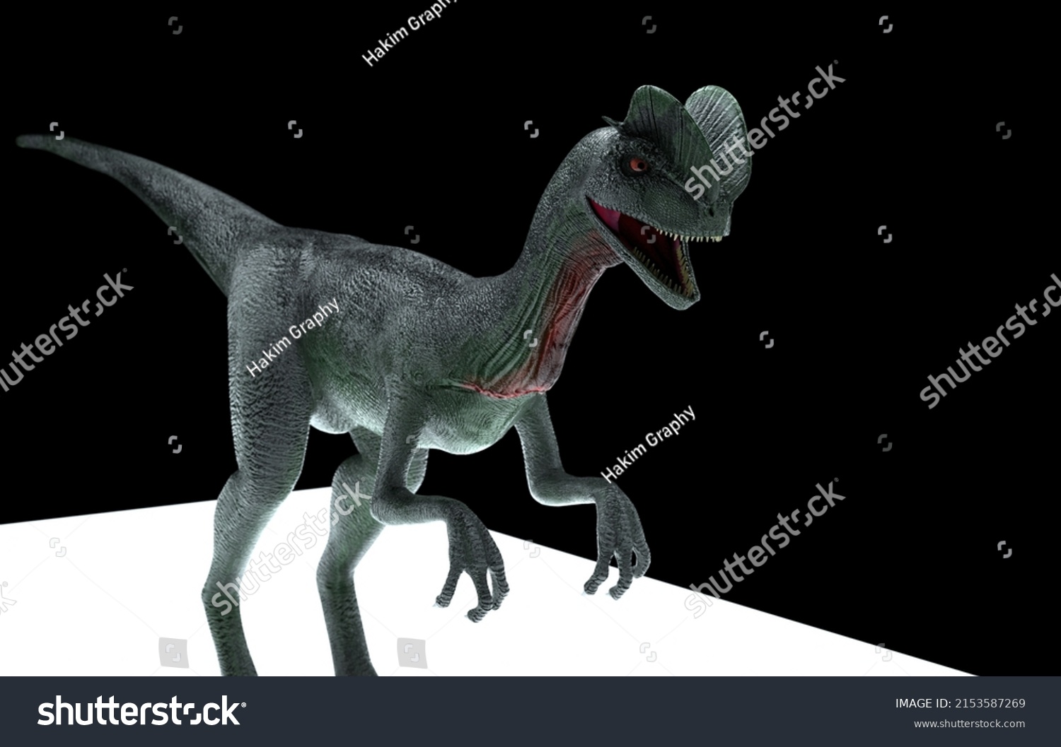 Dilophosaurus Theropod Dinosaur Early Jurassic Period Stock ...