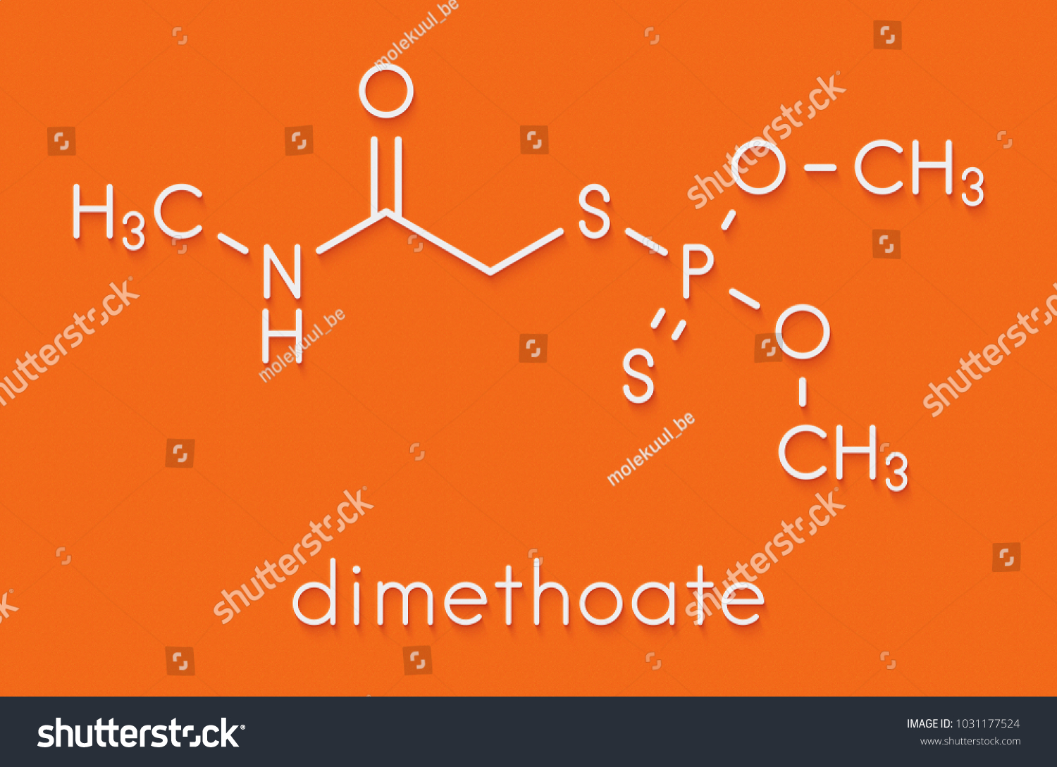 Dimethoate Insecticide Molecule Skeletal Formula Stock Illustration 1031177524