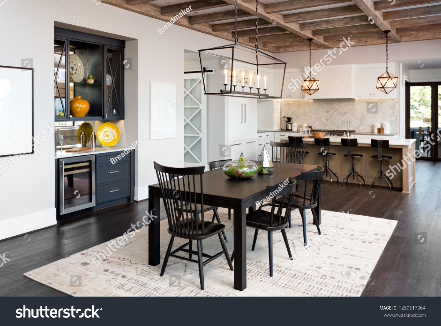 Dining Room Kitchen New Farmhouse Style Stock Photo Edit Now 1259517064