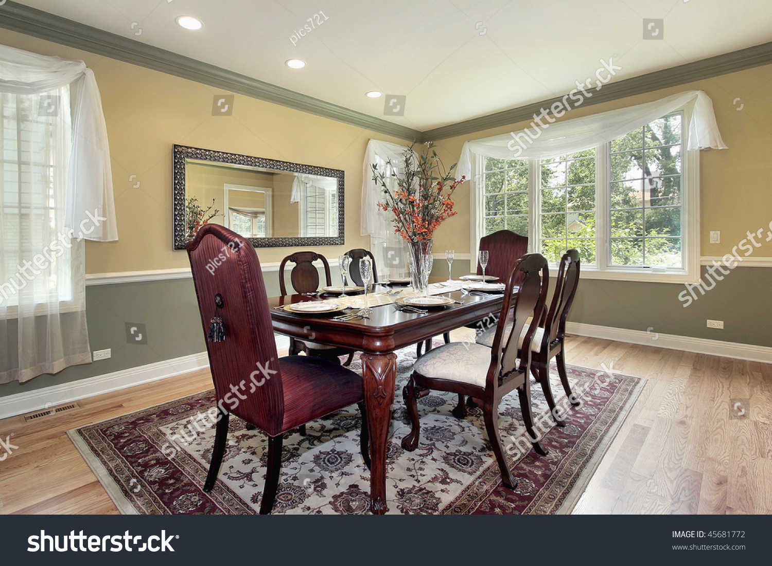 Dining Room New Construction Home Yellow Stock Photo Edit Now 45681772