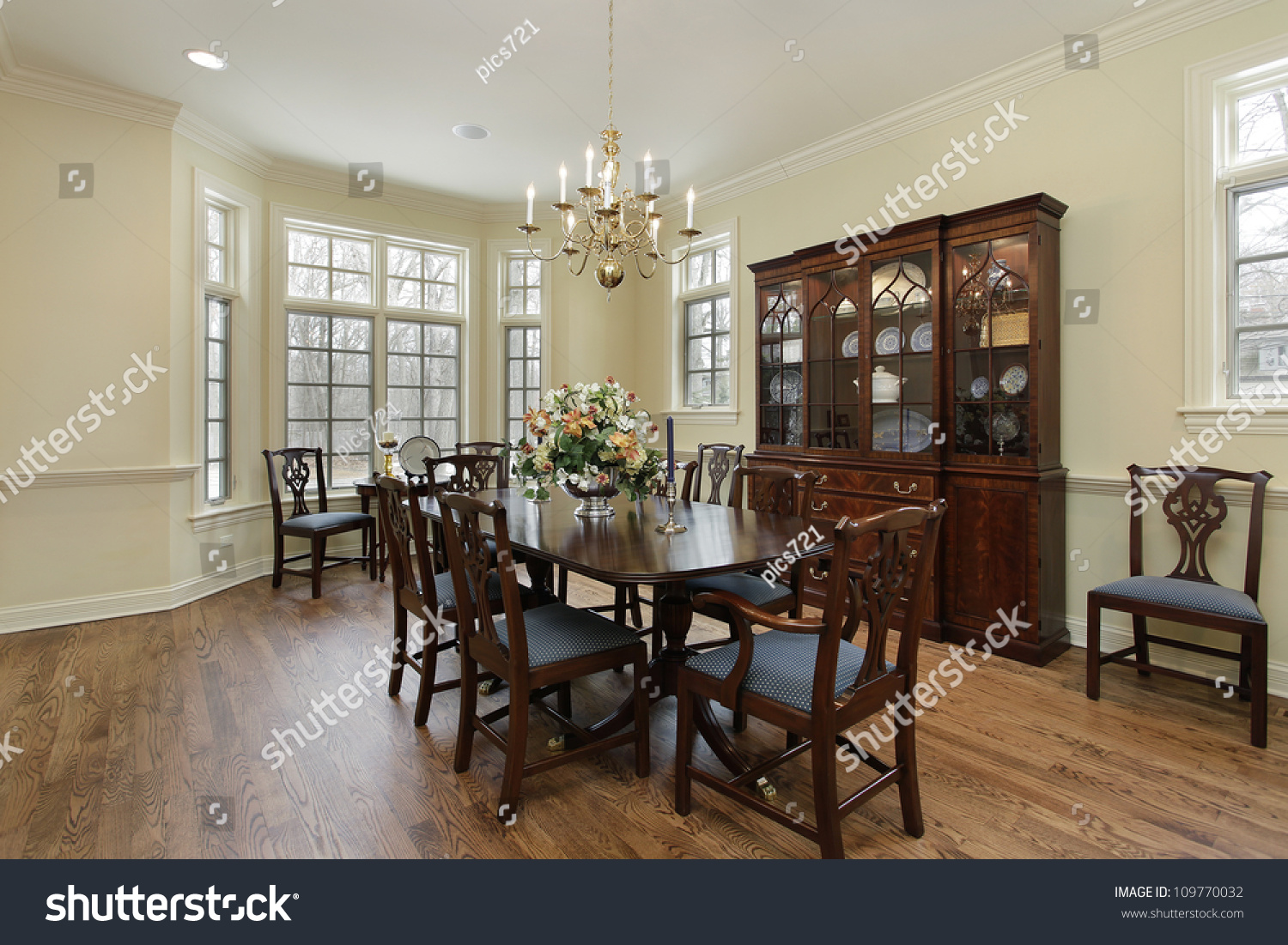 Dining Room Suburban Home Cream Colored Stock Photo Edit