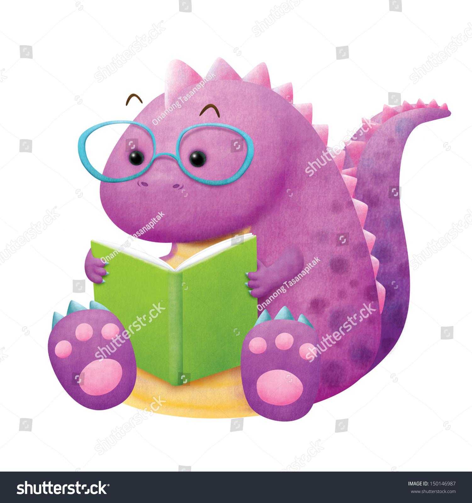 Dinosaur Reading Book Stock Illustration 150146987 - Shutterstock