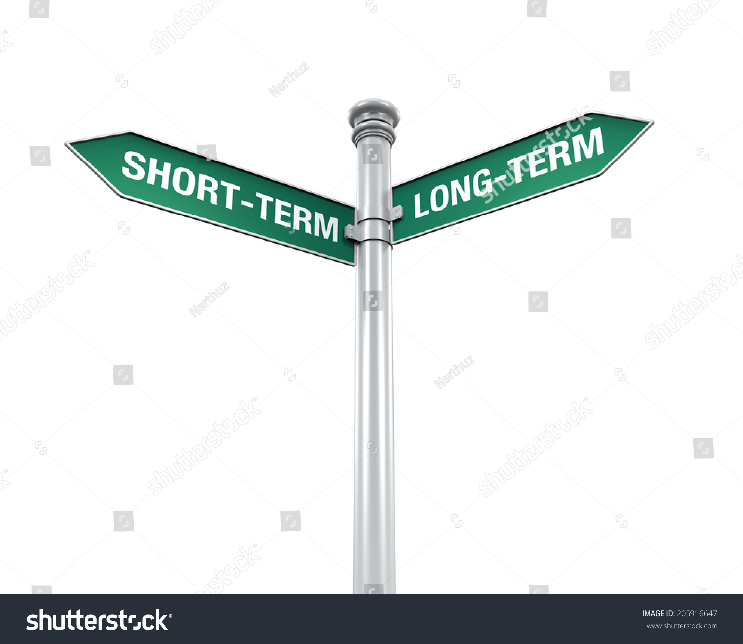 Direction Sign Of Short-Term And Long-Term Stock Photo 205916647 ...