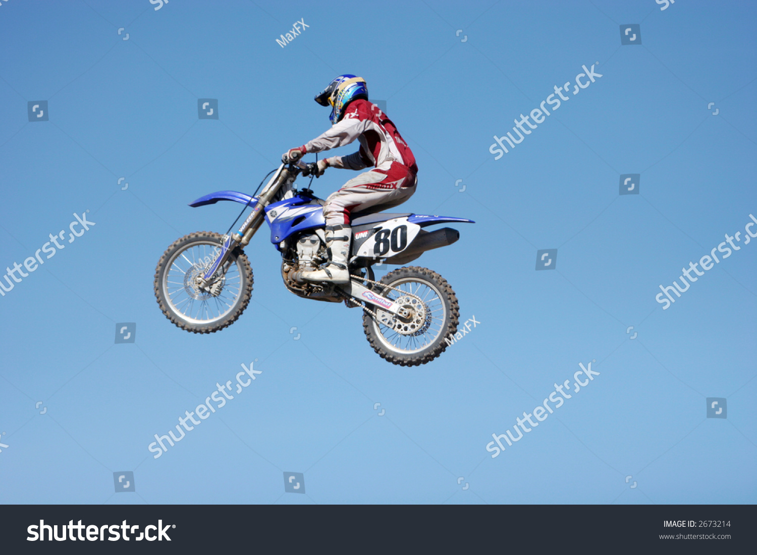 Dirt Bike Jumping In The Air Stock Photo 2673214 : Shutterstock