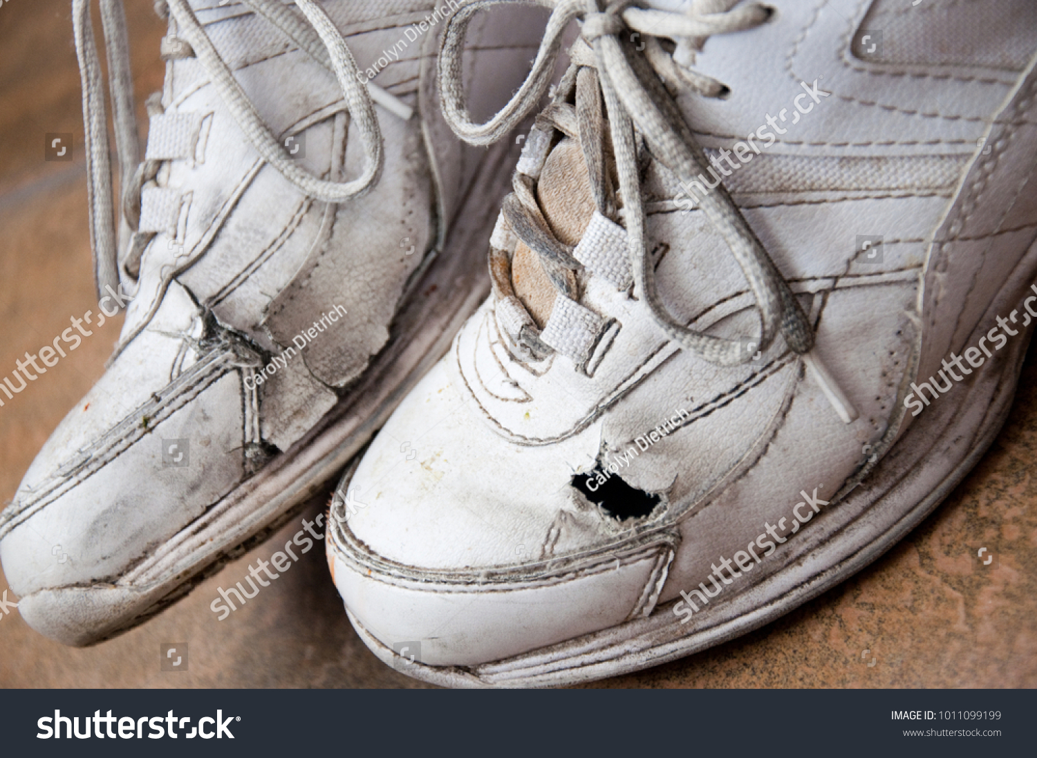 Dirty Worn Out White Sneakers Shoes Stock Photo Edit Now