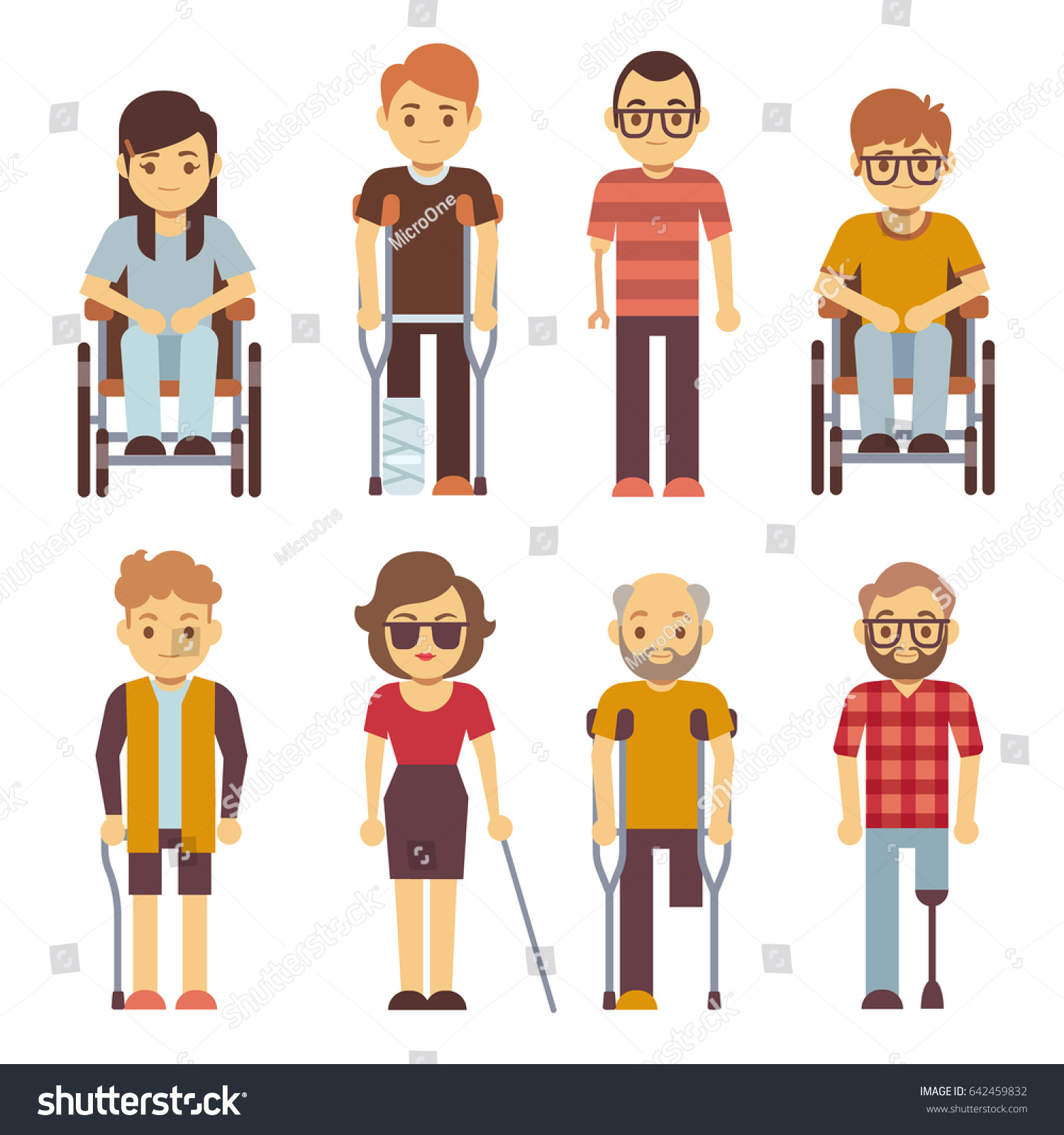 身障者のフラットアイコン 車椅子障害者 障害者の若いイラスト のイラスト素材