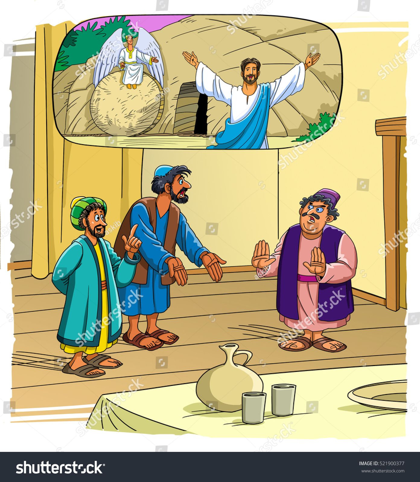Disciples Talk Thomas About Resurrection Jesus Stock Illustration ...