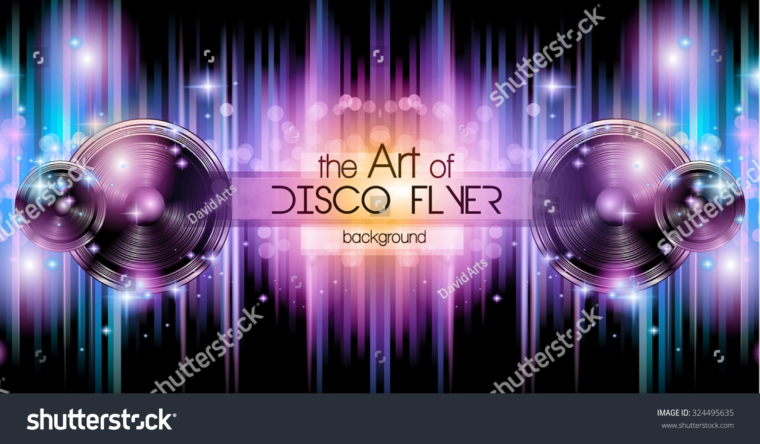 Disco Club Flyer Template Your Music Stock Illustration