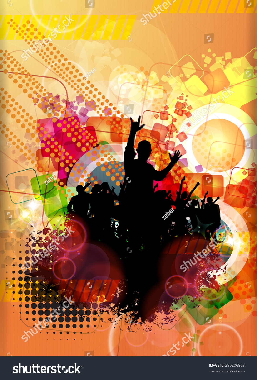 Disco Party Music Event Background Poster Stock Illustration