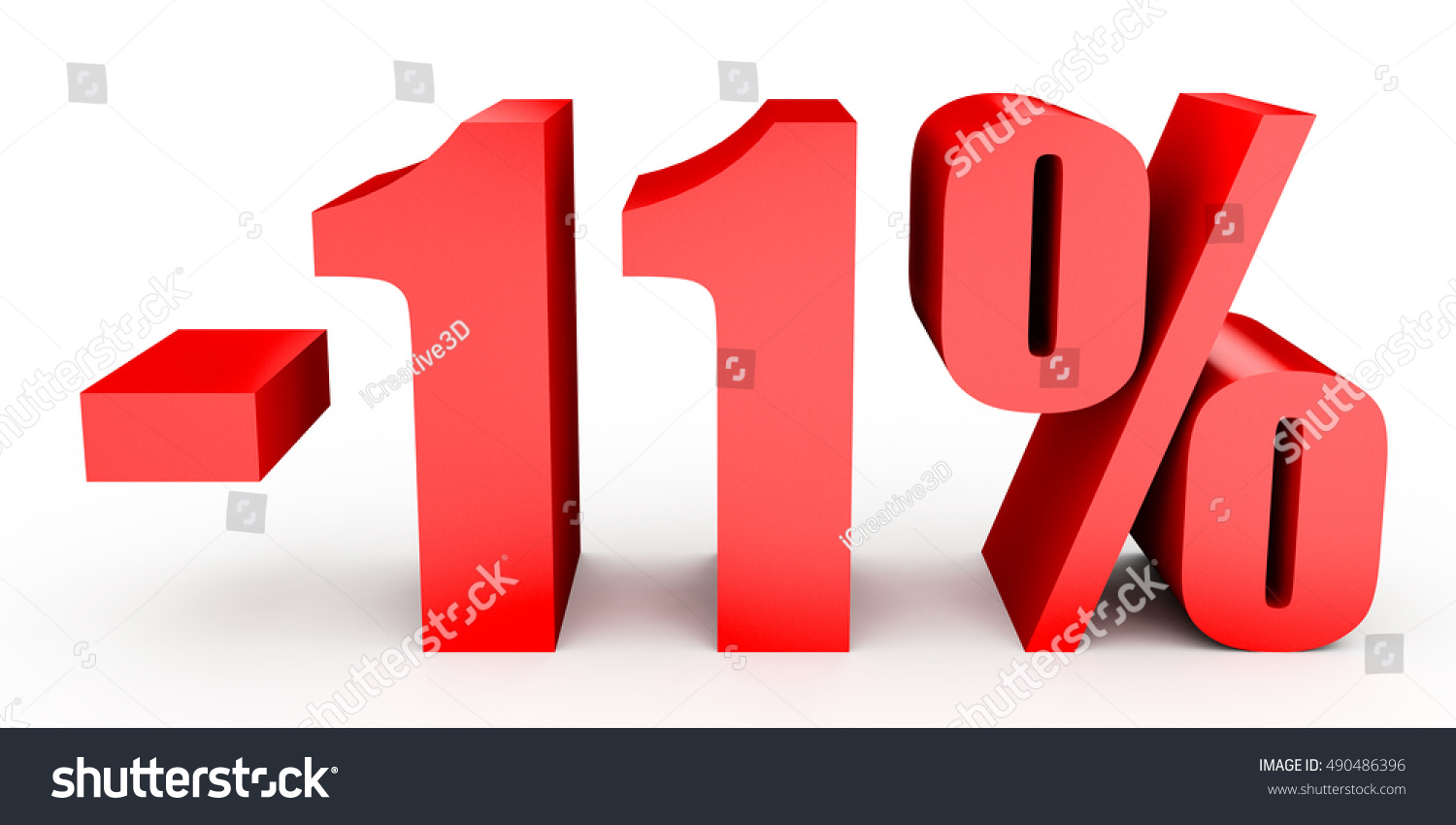 discount-11-percent-off-3d-illustration-on-white-background