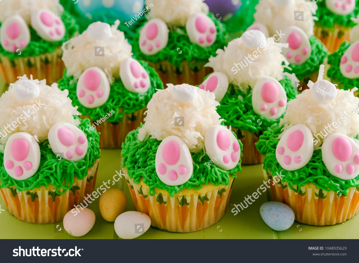 Display Easter Bunny Butt Cupcakes Made Stock Photo Edit Now