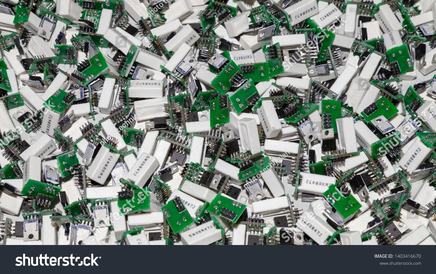 Displaying Multiple Printed Circuit Boards Populated Stock Photo