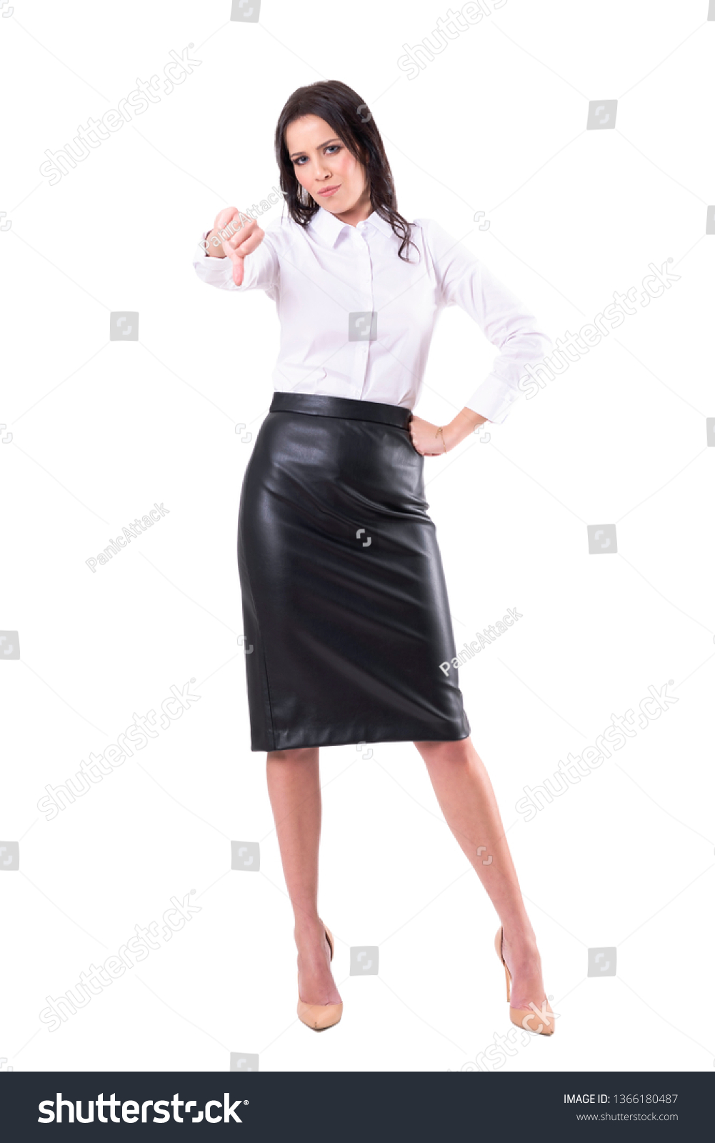 leather business skirt