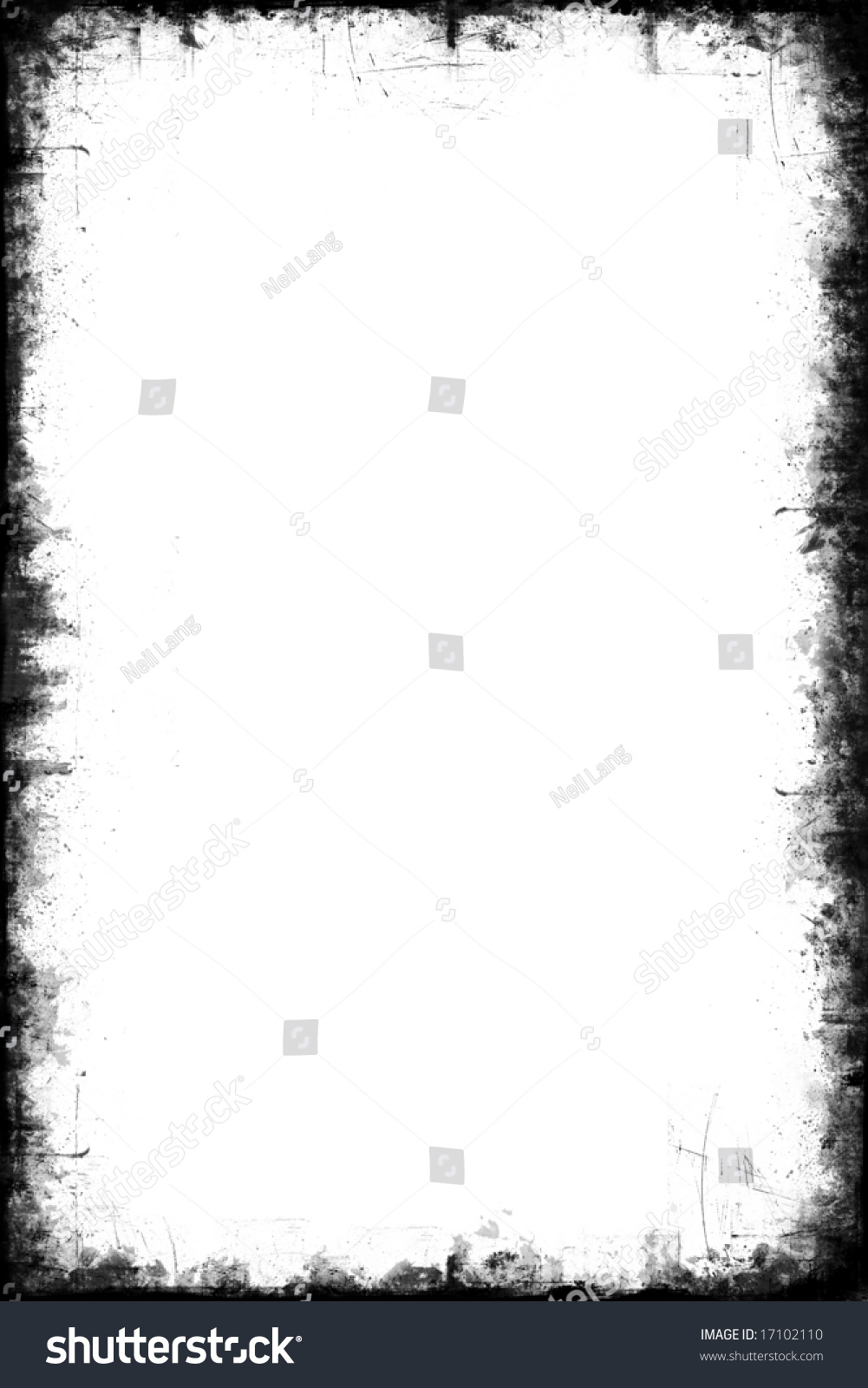 Distressed Black Frame Border With White Blank Middle For Your Own ...