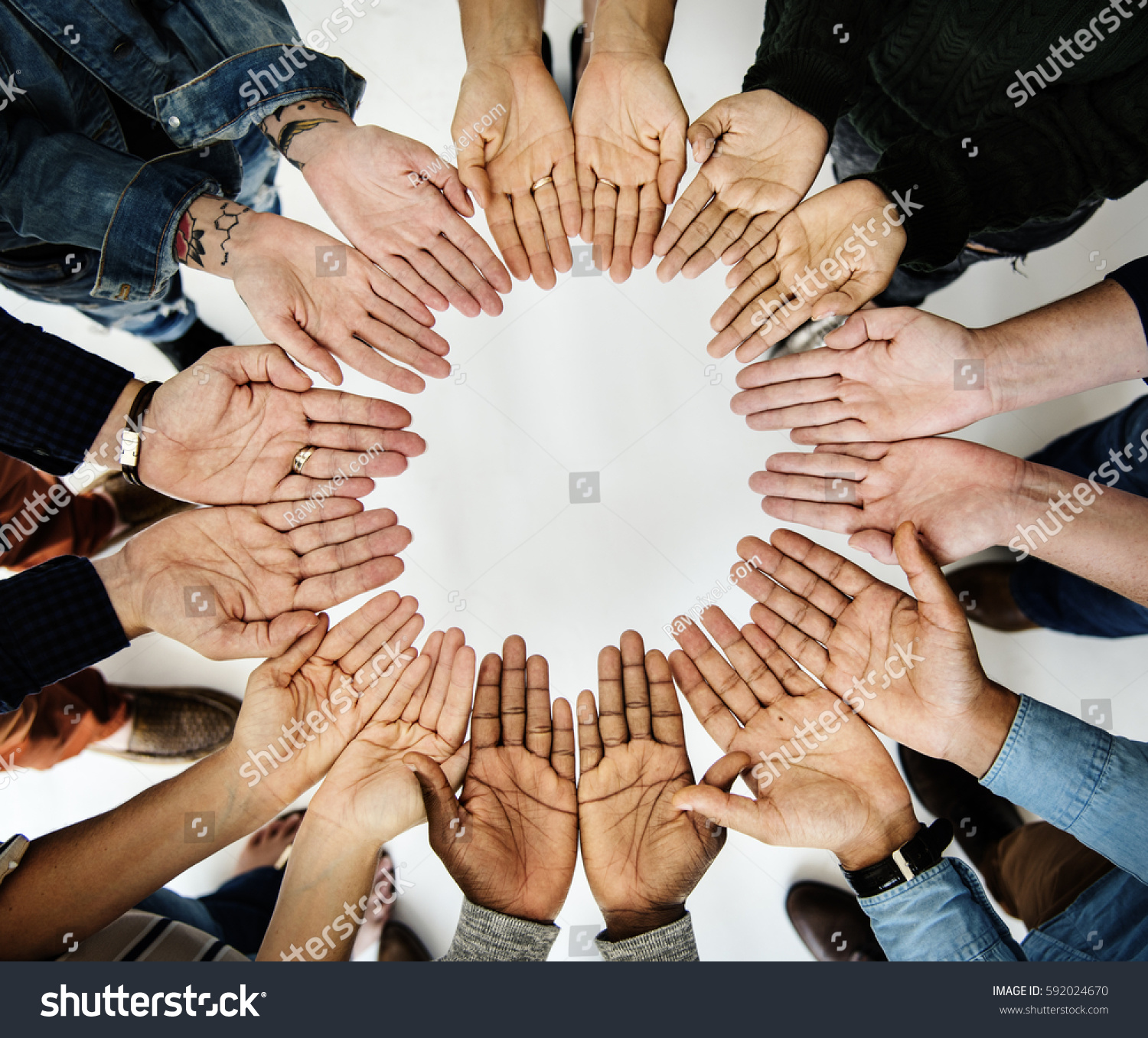 Diverse People Hands Together Partnership Stock Photo (Edit Now) 592024670