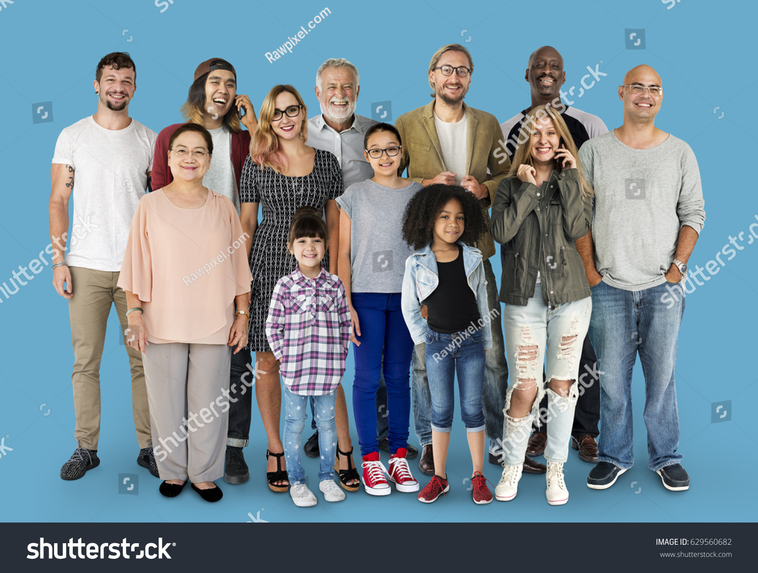 Diversity People Generations Set Together Studio Stock Photo 629560682 ...