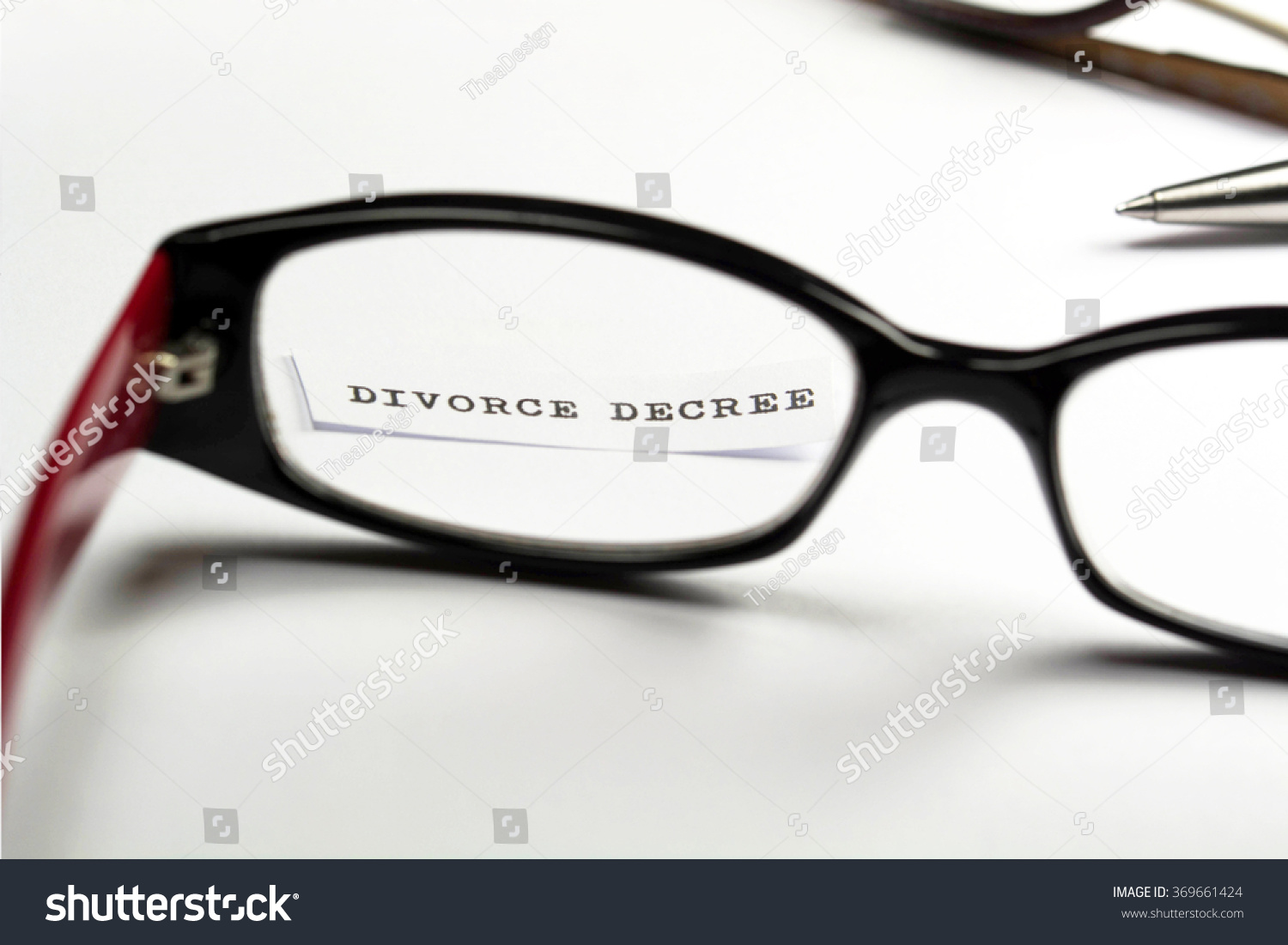 Photo Document Divorce Glasses Through Decree (Edit Stock ...