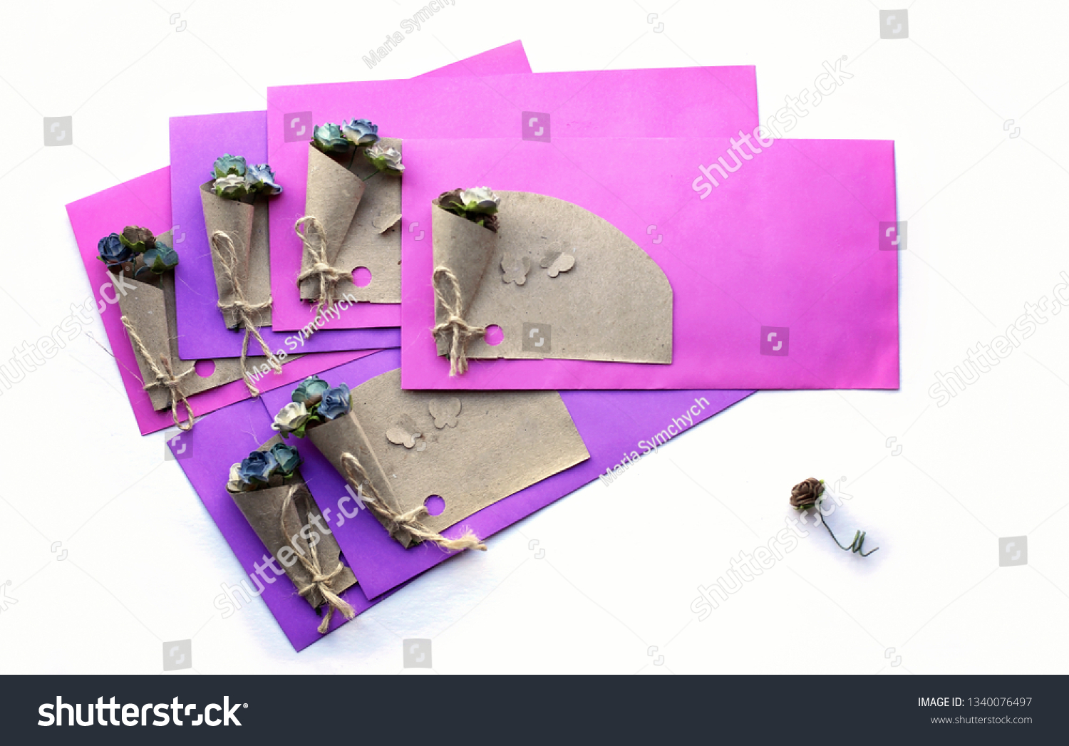 Diy Envelopes Cards Colored Paper Moms Stock Image Download Now