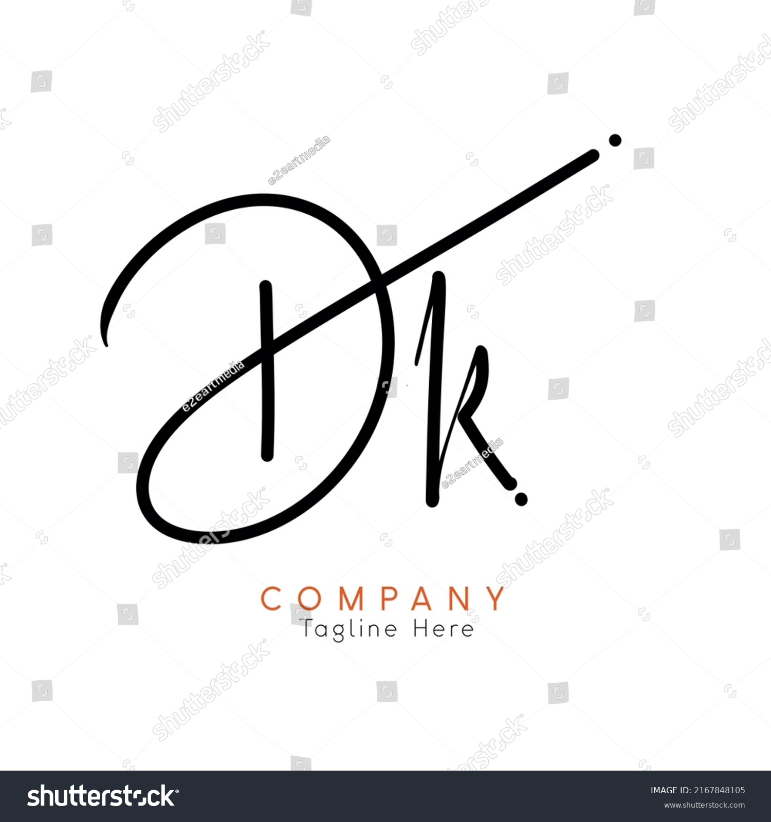 Dk Logo Handwritten Signature Logo Initial Stock Illustration ...