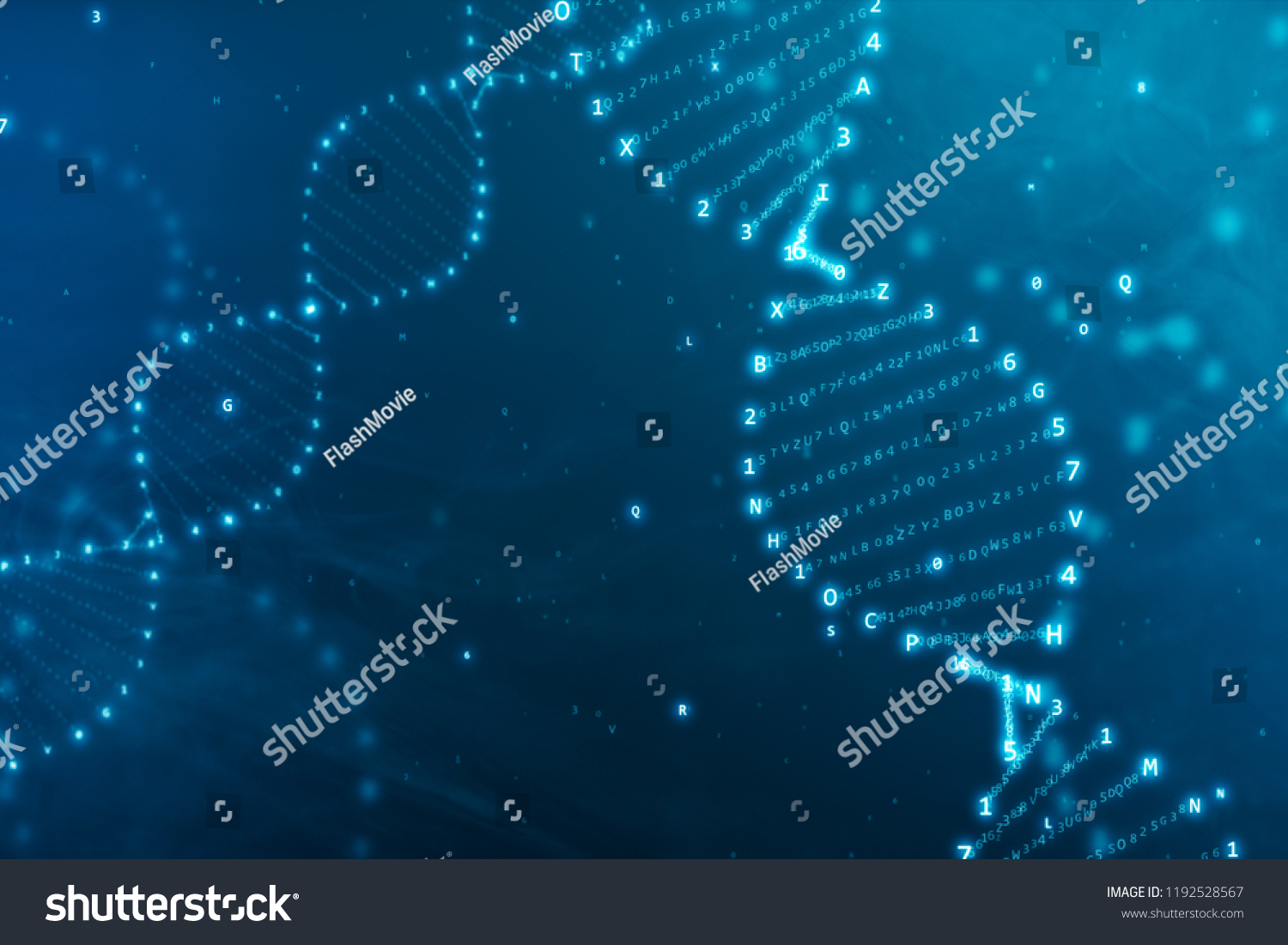 Dna Rotation Hexadecimal Code 3d Illustration Stock Illustration 1192528567