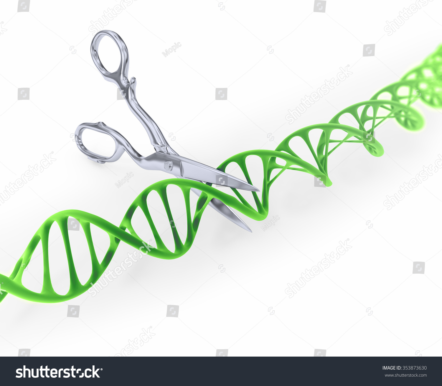 はさみで切断されたdna鎖 遺伝子編集のコンセプトイラスト のイラスト素材
