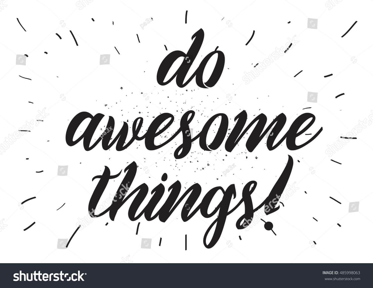 Do Awesome Things Inscription Greeting Card Stock Illustration