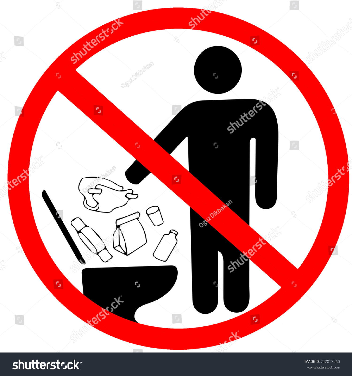 Do Not Litter Toilet Icon Keep Stock Illustration 742013260