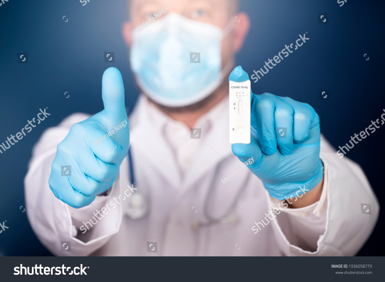  Light Gray Classic  Template Design Featuring Doctor Holding a Test Kit